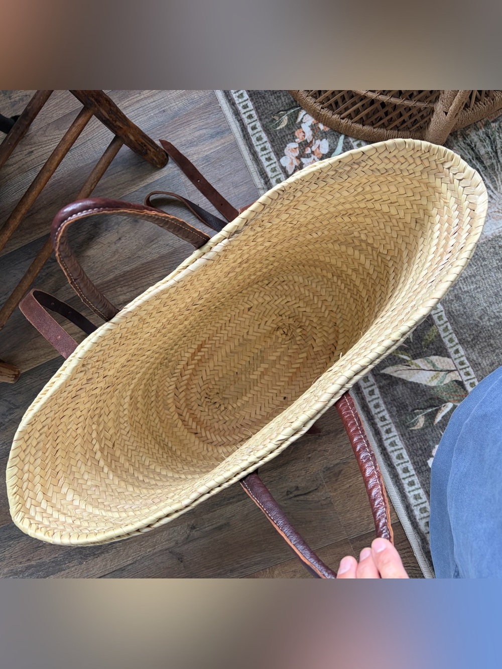 French Market Straw Backpack Bag - Picture 2 of 6